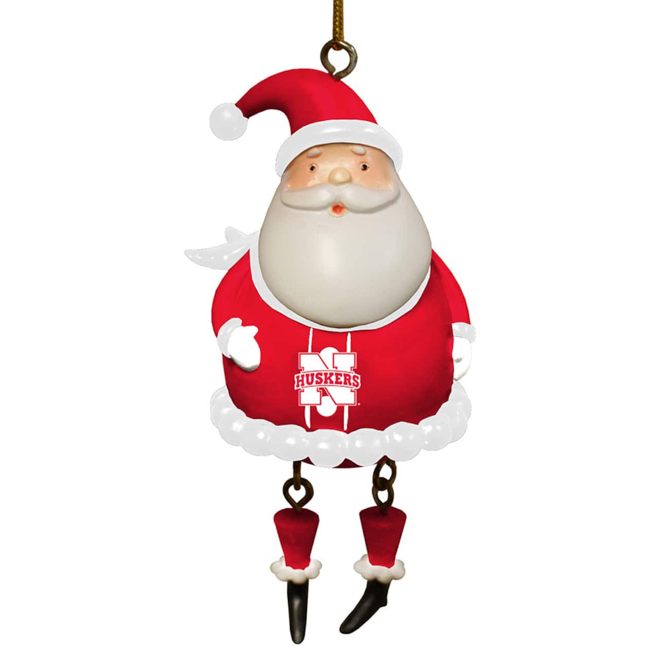 The Memory Company NCAA Dangle Legs Santa Ornament